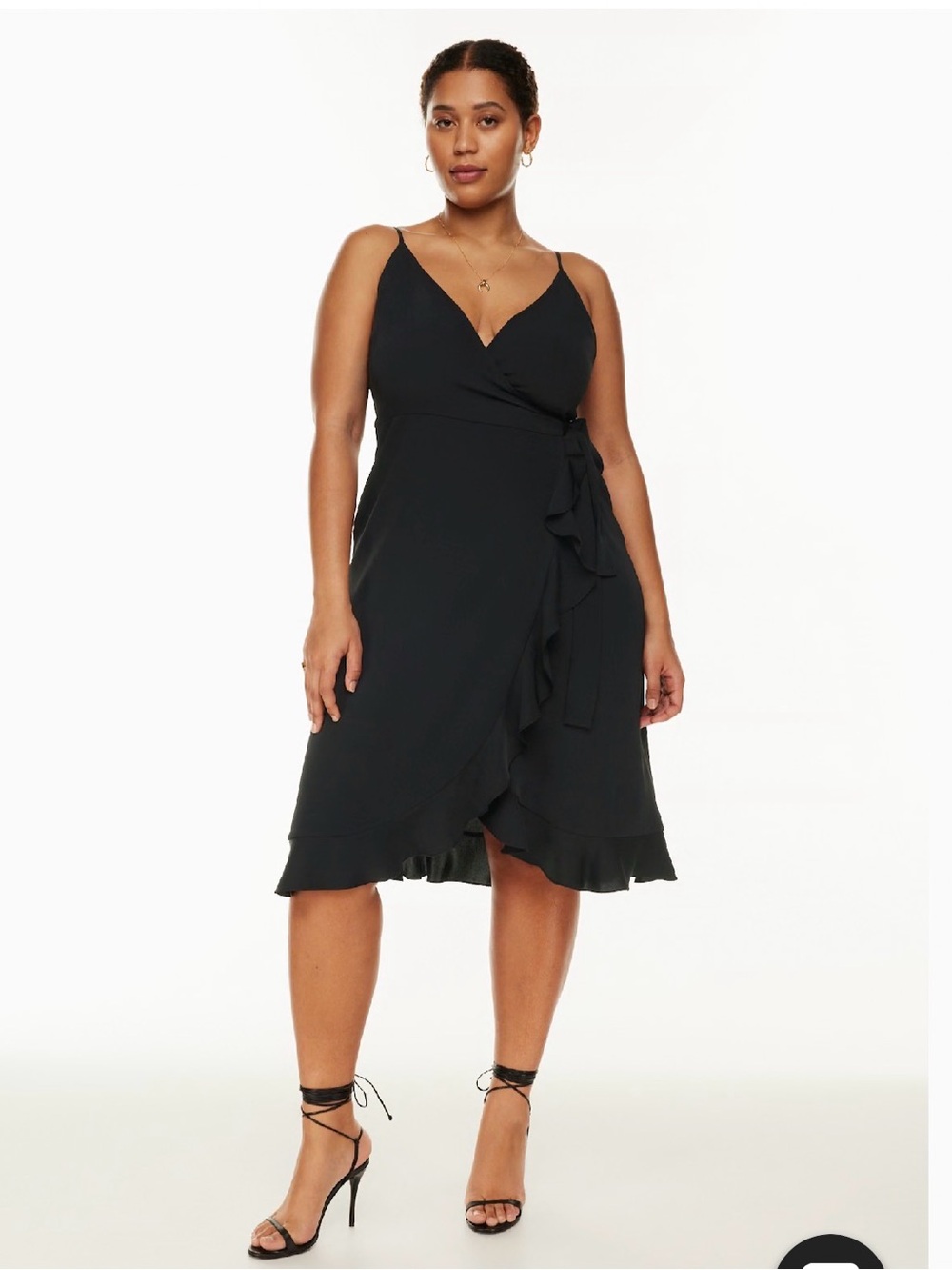 Wilfred Soleia Black Wrap Midi Dress - Women's